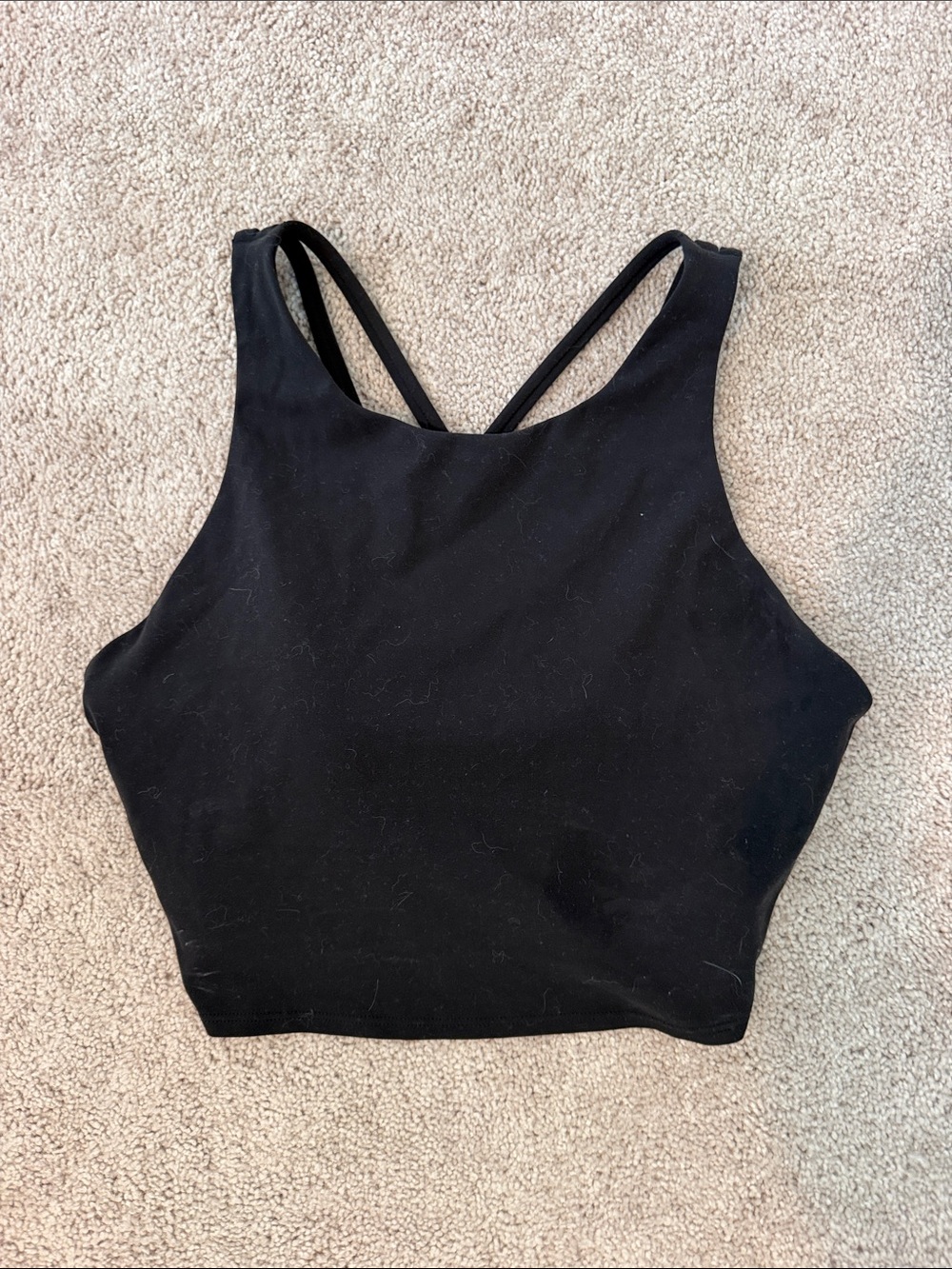 Athleta Black High-Neck Cropped Sports Tank